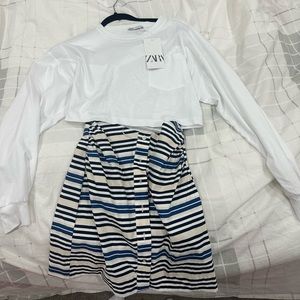 Zara attached top with skirt size small with tag attached